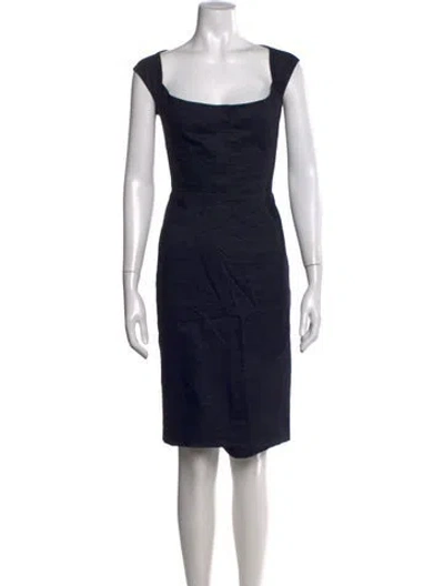 Pre-owned Narciso Rodriguez Square Neckline Knee-length Dress In Blue
