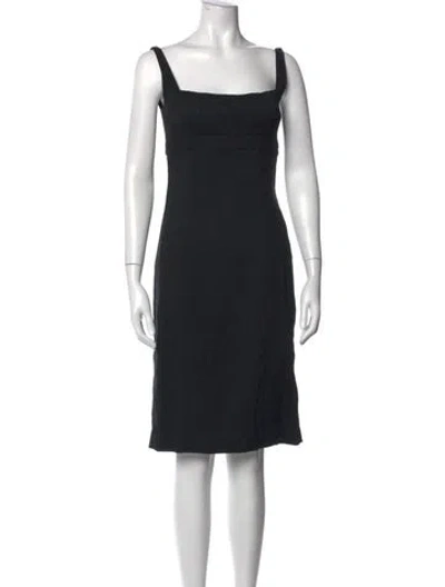 Pre-owned Narciso Rodriguez Square Neckline Knee-length Dress In Blue