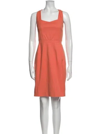 Pre-owned Narciso Rodriguez Square Neckline Knee-length Dress In Pink