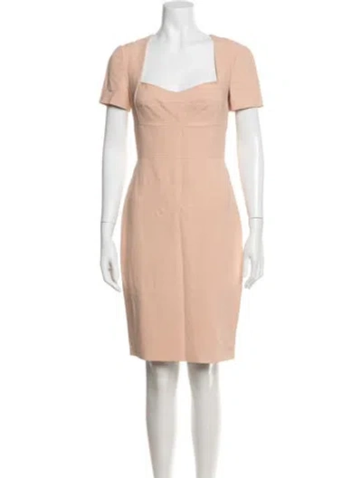 Pre-owned Narciso Rodriguez Square Neckline Knee-length Dress In Pink