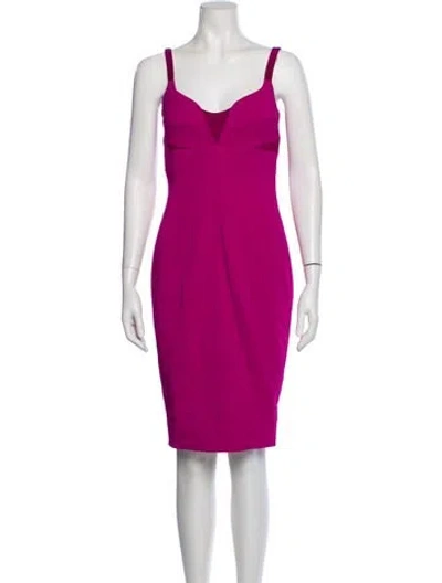 Pre-owned Narciso Rodriguez Square Neckline Knee-length Dress In Purple