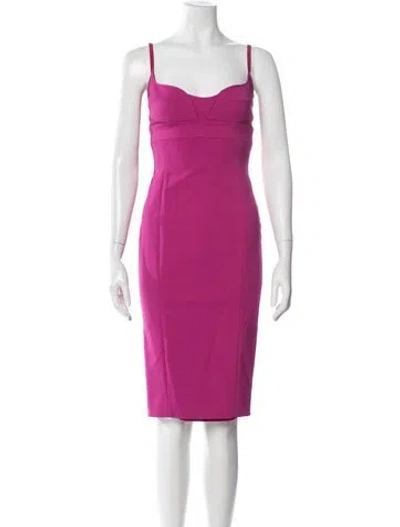Pre-owned Narciso Rodriguez Square Neckline Knee-length Dress In Purple
