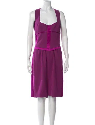 Pre-owned Narciso Rodriguez Square Neckline Knee-length Dress In Purple
