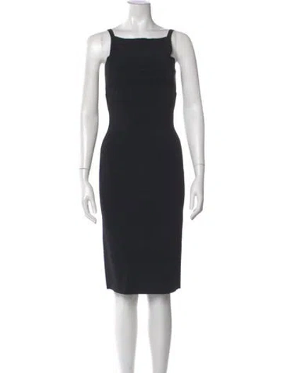 Pre-owned Narciso Rodriguez Square Neckline Knee-length Dress W/ Tags In Black