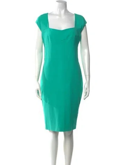 Pre-owned Narciso Rodriguez Square Neckline Knee-length Dress W/ Tags In Green