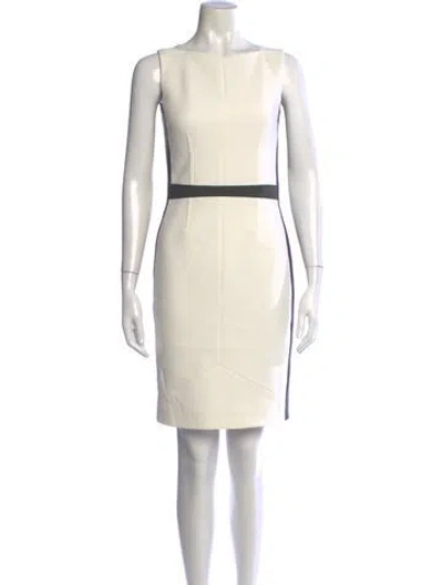 Pre-owned Narciso Rodriguez Square Neckline Knee-length Dress In White