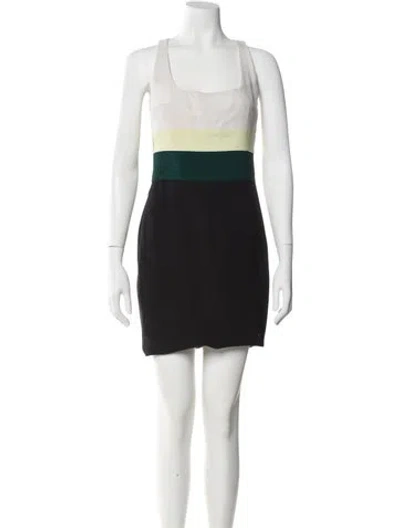 Pre-owned Narciso Rodriguez Square Neckline Mini Dress In Multi