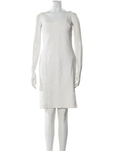 Pre-owned Narciso Rodriguez Square Neckline Mini Dress In Neutral