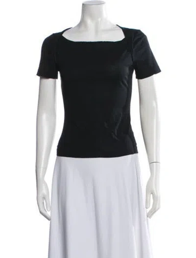 Pre-owned Narciso Rodriguez Square Neckline Short Sleeve Top In Black