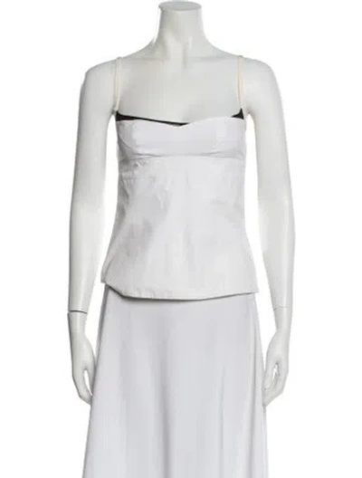 Pre-owned Narciso Rodriguez Square Neckline Sleeveless Top In Neutral