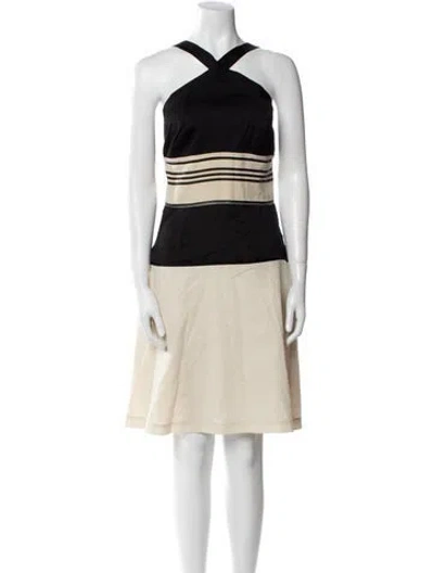Pre-owned Narciso Rodriguez Striped Knee-length Dress In Neutral