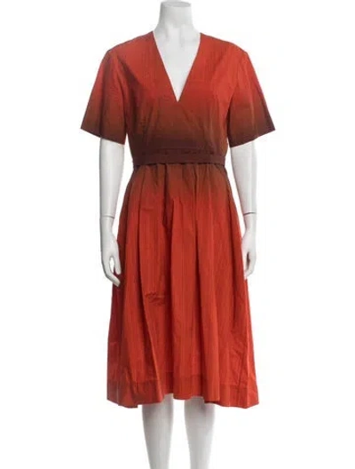 Pre-owned Narciso Rodriguez Striped Midi Length Dress In Red