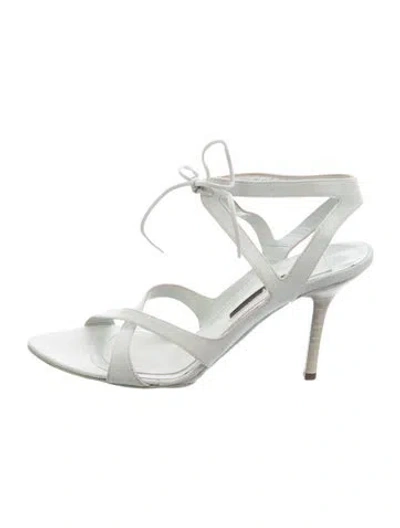 Pre-owned Narciso Rodriguez Suede Sandals In White