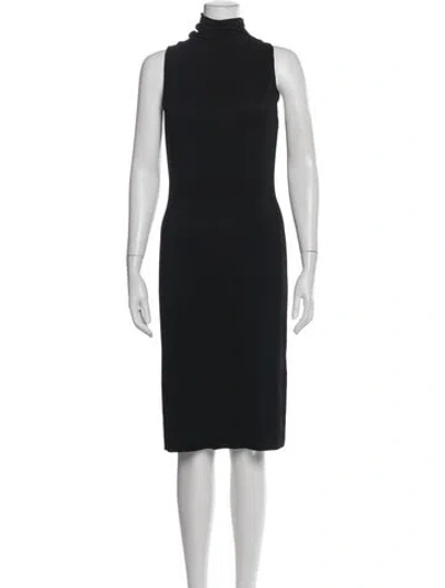 Pre-owned Narciso Rodriguez Turtleneck Midi Length Dress In Green