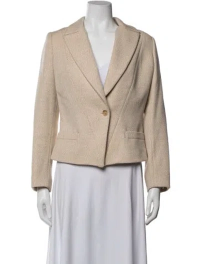 Pre-owned Narciso Rodriguez Tweed Pattern Blazer In Neutrals