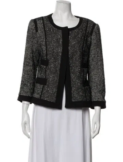 Pre-owned Narciso Rodriguez Tweed Pattern Jacket In Black