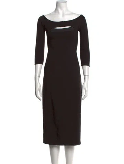 Pre-owned Narciso Rodriguez Vintage Midi Length Dress In Brown