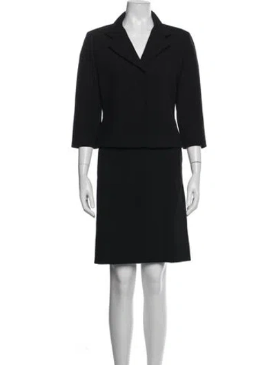 Pre-owned Narciso Rodriguez Vintage Wool Skirt Set In Black