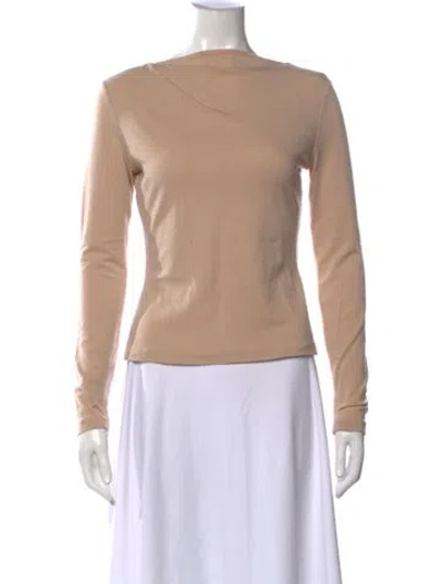 Pre-owned Narciso Rodriguez Virgin Wool Bateau Neckline Top In Neutrals