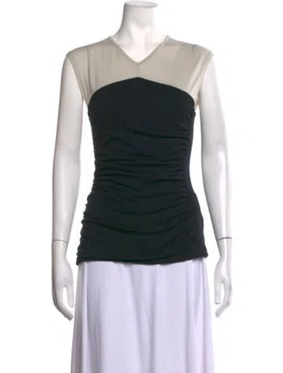 Pre-owned Narciso Rodriguez Virgin Wool Colorblock Pattern Top In Black