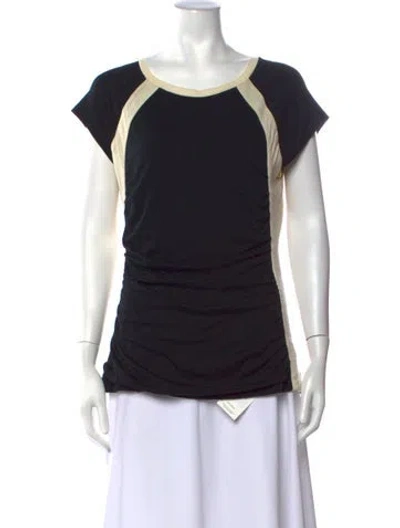 Pre-owned Narciso Rodriguez Virgin Wool Colorblock Pattern Top In Black