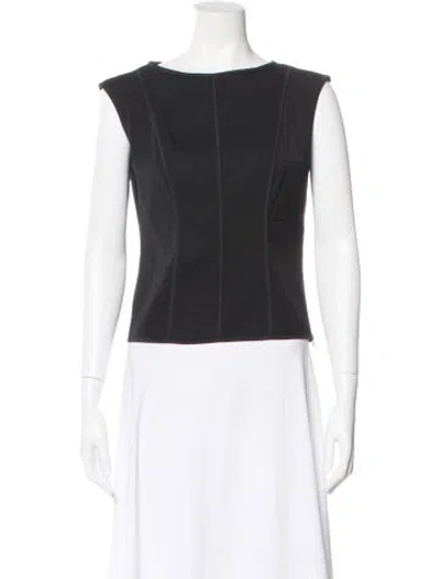 Pre-owned Narciso Rodriguez Virgin Wool Crew Neck Top In Black