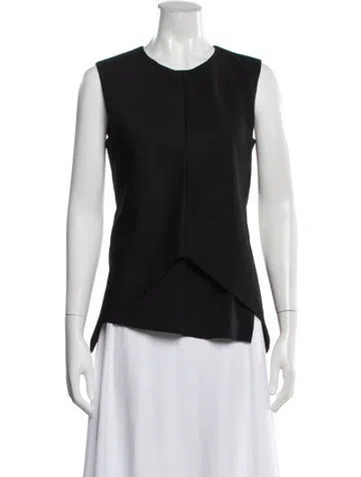 Pre-owned Narciso Rodriguez Virgin Wool Crew Neck Top W/ Tags In Black