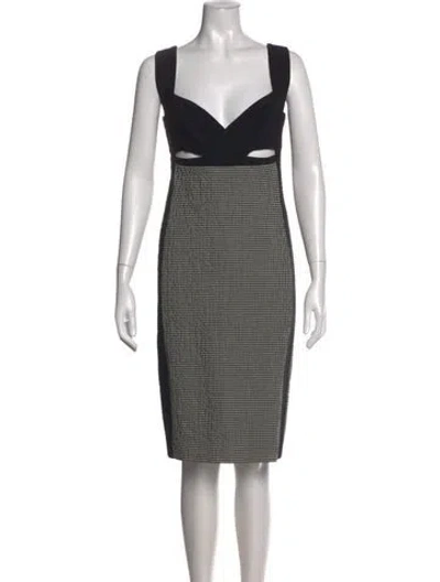 Pre-owned Narciso Rodriguez Virgin Wool Knee-length Dress In Black