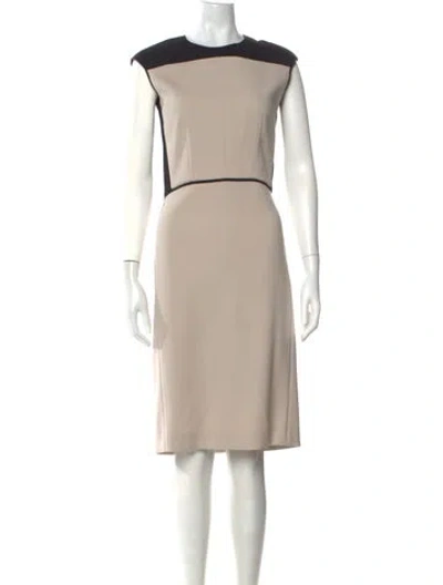 Pre-owned Narciso Rodriguez Virgin Wool Knee-length Dress In Black/neutrals