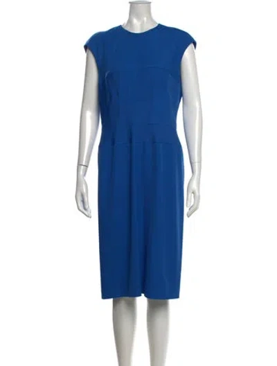 Pre-owned Narciso Rodriguez Virgin Wool Knee-length Dress In Blue