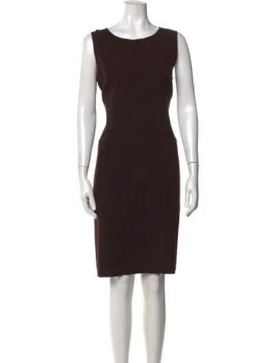 Pre-owned Narciso Rodriguez Virgin Wool Knee-length Dress In Brown