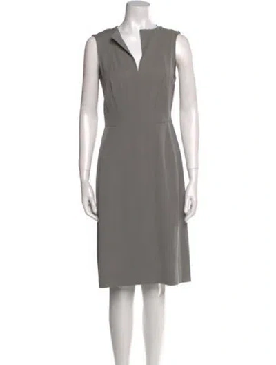 Pre-owned Narciso Rodriguez Virgin Wool Knee-length Dress In Gray