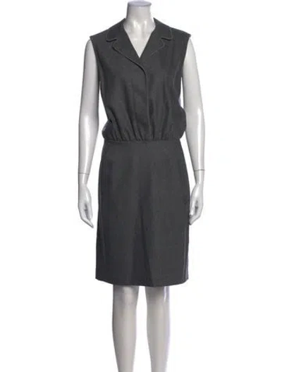 Pre-owned Narciso Rodriguez Virgin Wool Knee-length Dress In Gray