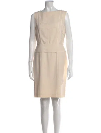 Pre-owned Narciso Rodriguez Virgin Wool Knee-length Dress In Neutral