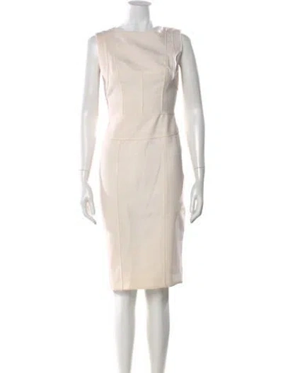 Pre-owned Narciso Rodriguez Virgin Wool Knee-length Dress In Neutral
