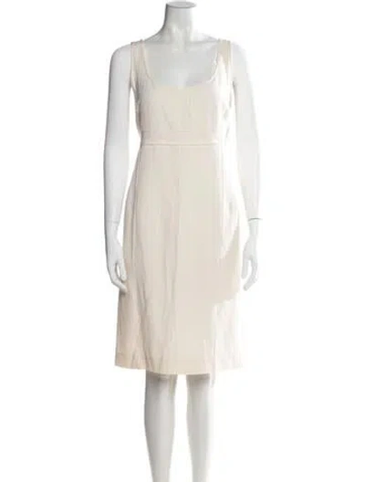 Pre-owned Narciso Rodriguez Virgin Wool Knee-length Dress In Neutral