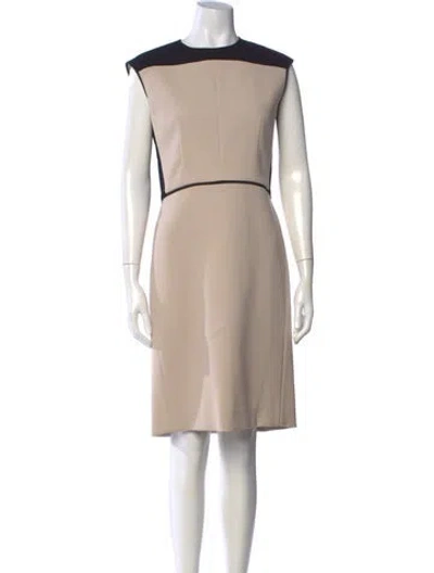 Pre-owned Narciso Rodriguez Virgin Wool Knee-length Dress In Neutrals