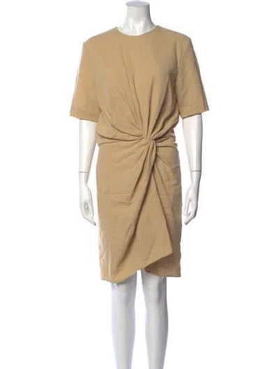 Pre-owned Narciso Rodriguez Virgin Wool Knee-length Dress In Neutrals