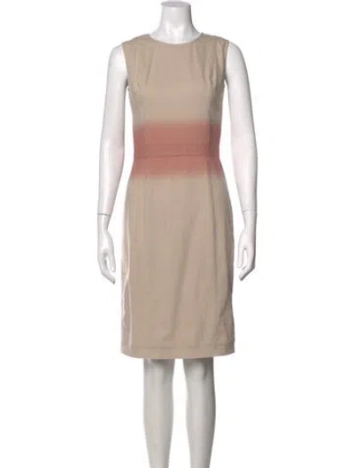 Pre-owned Narciso Rodriguez Virgin Wool Knee-length Dress In Neutrals