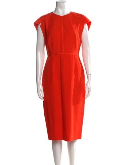 Pre-owned Narciso Rodriguez Virgin Wool Knee-length Dress In Orange