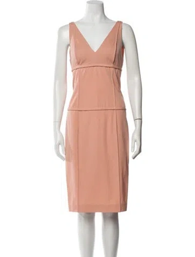 Pre-owned Narciso Rodriguez Virgin Wool Knee-length Dress In Pink