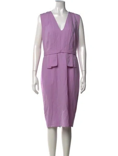 Pre-owned Narciso Rodriguez Virgin Wool Knee-length Dress In Purple