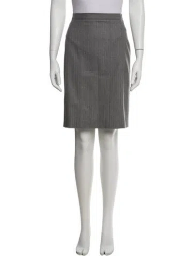 Pre-owned Narciso Rodriguez Virgin Wool Knee-length Skirt In Gray