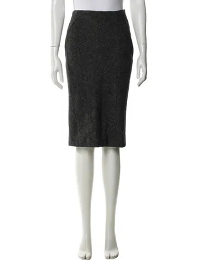 Pre-owned Narciso Rodriguez Virgin Wool Knee-length Skirt In Gray