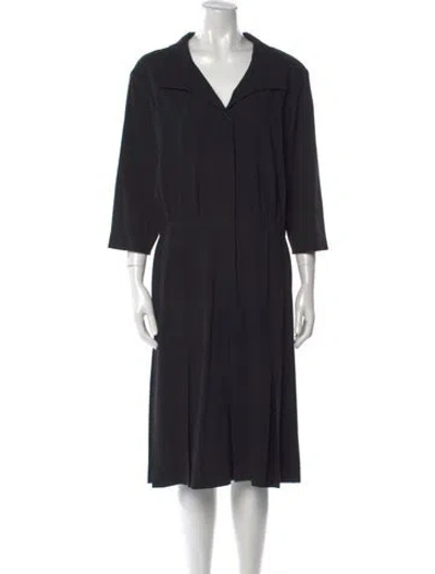Pre-owned Narciso Rodriguez Virgin Wool Midi Length Dress In Black