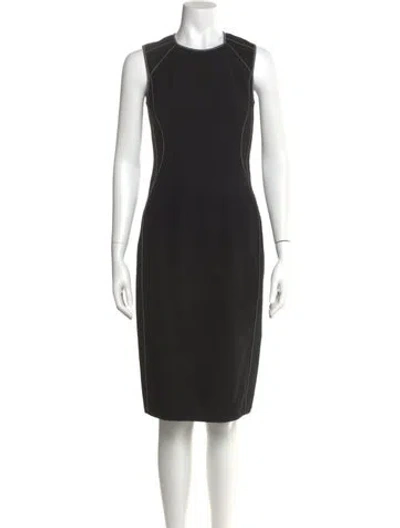 Pre-owned Narciso Rodriguez Virgin Wool Midi Length Dress In Black