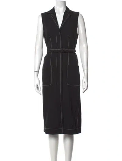 Pre-owned Narciso Rodriguez Virgin Wool Midi Length Dress In Black