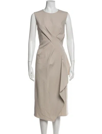 Pre-owned Narciso Rodriguez Virgin Wool Midi Length Dress In Gray