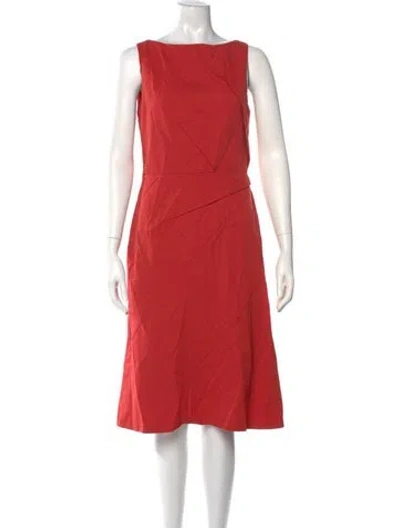Pre-owned Narciso Rodriguez Virgin Wool Midi Length Dress In Orange