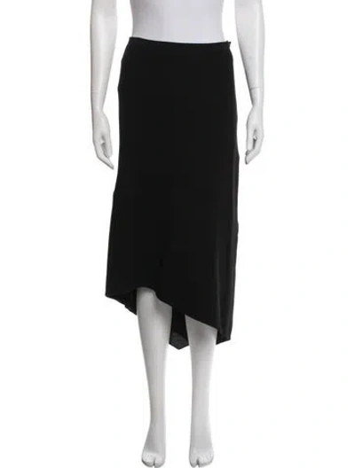 Pre-owned Narciso Rodriguez Virgin Wool Midi Length Skirt In Black